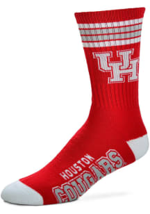 Houston Cougars 4 Stripe Deuce Mens Crew Socks