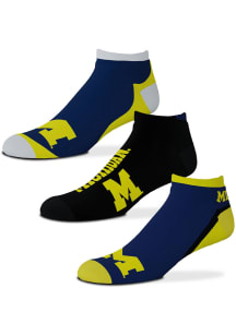 Michigan Wolverines Flash Mens No Show Socks