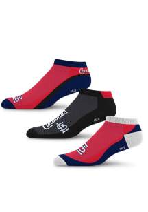 St Louis Cardinals Flask 3 Pack Mens No Show Socks
