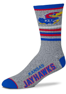 Kansas Jayhawks 5 Star Marbled Mens Crew Socks