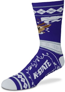 K-State Wildcats Sweater Stripe Mens Crew Socks