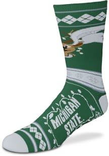 Michigan State Spartans Sweater Stripe Mens Crew Socks