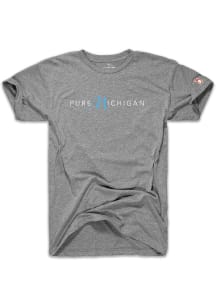 The Mitten State Michigan Grey Pure Michigan Short Sleeve Fashion T Shirt