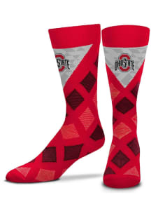 Ohio State Buckeyes Dashed Diamonds Mens Argyle Socks