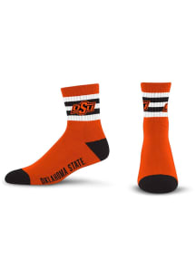 Oklahoma State Cowboys 5 Stripe Logo Mens Quarter Socks
