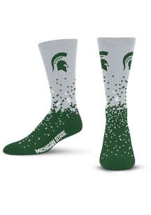 Michigan State Spartans Green Spray Zone Youth Crew Socks