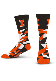 Illinois Fighting Illini Shattered Camo Mens Crew Socks