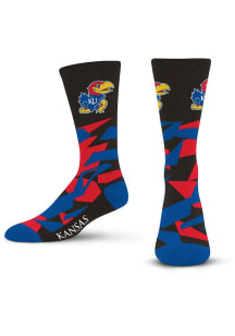 Kansas Jayhawks Shattered Camo Mens Crew Socks