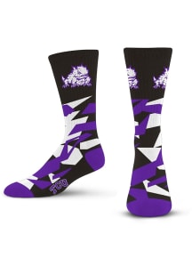 TCU Horned Frogs Shattered Camo Mens Crew Socks
