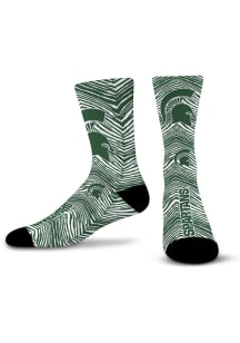 Michigan State Spartans Green Zubaz Zubified Youth Crew Socks