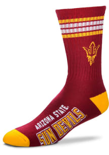 Arizona State Sun Devils Maroon 4 Stripe Deuce Youth Crew Socks