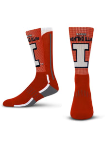 Illinois Fighting Illini Mascot Fever Mens Crew Socks