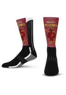Iowa State Cyclones Cardinal Mascot Fever Youth Crew Socks