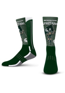 Michigan State Spartans Green Mascot Fever Youth Crew Socks