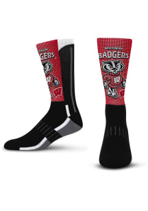 Wisconsin Badgers Cardinal Mascot Fever Youth Crew Socks