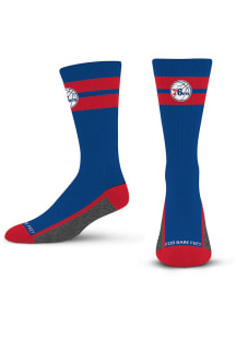 Philadelphia 76ers Double Tube Stripe Team Mens Crew Socks