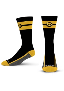 Iowa Hawkeyes Double Tube Stripe Team Mens Crew Socks