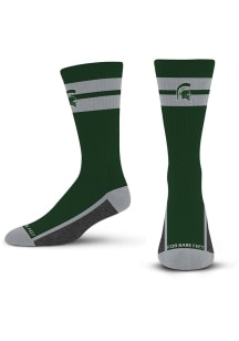 Michigan State Spartans Double Tube Stripe Team Mens Crew Socks