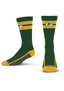 Green Bay Packers Double Tube Stripe Team Mens Crew Socks