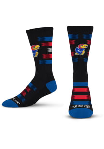 Kansas Jayhawks 577 Fade to Black Mens Crew Socks