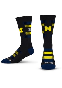 Michigan Wolverines 577 Fade to Black Mens Crew Socks