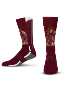 Arizona State Sun Devils Red Mascot Scoreboard Youth Crew Socks