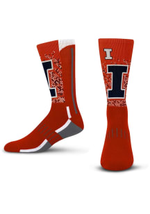 Illinois Fighting Illini Orange Mascot Scoreboard Youth Crew Socks