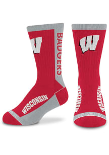 Wisconsin Badgers Cardinal 577 MVP Youth Crew Socks
