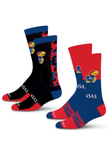 Kansas Jayhawks Digi Split 2 Pk Mens Crew Socks