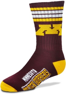 Minnesota Golden Gophers Red 4 Stripe Deuce Youth Crew Socks