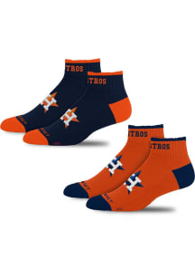 Houston Astros Front and Center 2pk Mens No Show Socks