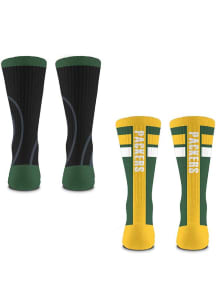 Green Bay Packers Double Duo 2pk Mens Crew Socks