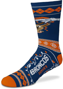 Denver Broncos Sweater Stripe Mens Crew Socks