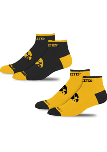 Iowa Hawkeyes Front and Center 2pk Mens No Show Socks