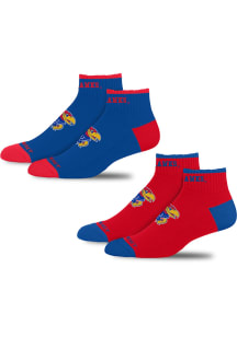Kansas Jayhawks Front and Center 2pk Mens No Show Socks