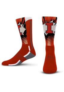 Illinois Fighting Illini Ka Pow Mens Crew Socks