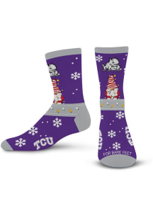 TCU Horned Frogs 509 Sweater Gnome Mens Crew Socks