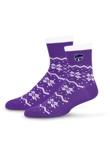 K-State Wildcats 160 Snowflake Lane Womens Quarter Socks