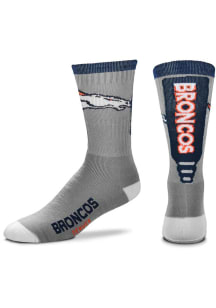 Denver Broncos Cool Grey Jump Key Mens Crew Socks