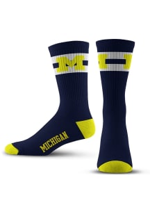 Michigan Wolverines TMC 2 Stripe Mens Crew Socks