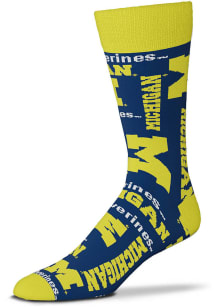Michigan Wolverines Wall to Wall Mens Dress Socks