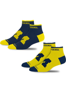 Michigan Wolverines Front and Center 2pk Mens No Show Socks