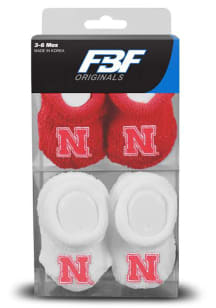 Nebraska Cornhuskers 2pk Knit Baby Bootie Boxed Set