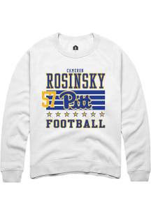 Cameron Rosinsky Pitt Panthers Mens White Football NIL Striped Player Crew