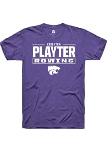 Kiersten Playter K-State Wildcats Purple NIL Stacked Box Short Sleeve Player T Shirt