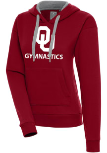 Antigua Oklahoma Sooners Womens Red Gymnastics Victory Hooded Sweatshirt