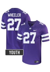 Ben Wheeler K-State Wildcats Youth Purple Nike NIL Name And Number Football Jersey