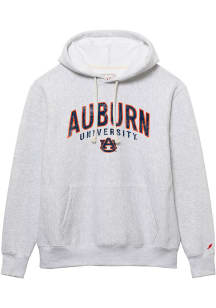 Auburn Tigers Mens Ash 1636 Arch Team Logo Distressed Long Sleeve Hoodie