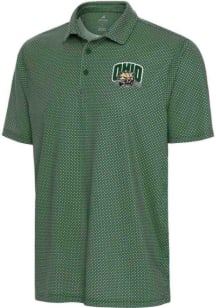Antigua Ohio Bobcats Mens Green Trellis Short Sleeve Polo