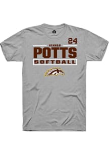 Hannah Potts Western Michigan Broncos Grey NIL Stacked Box Short Sleeve Player T Shirt